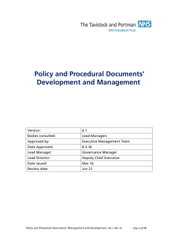 Policy and Procedural Documents` Development and Management