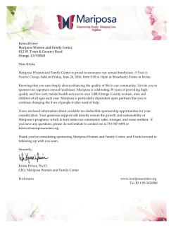 Krista Driver Mariposa Women and Family Center 812 W. Town