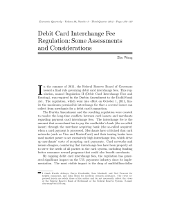 Debit Card Interchange Fee Regulation