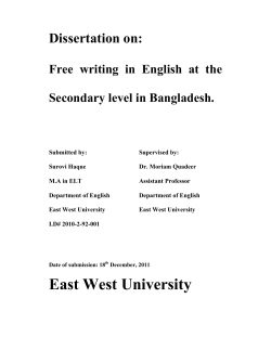 Dissertation on: Free writing in English at the Secondary level in