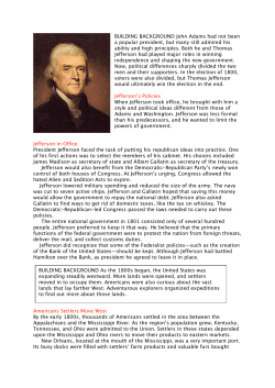 Thomas Jefferson`s Presidency - armstrong