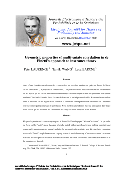 Journ@l Electronique d`Histoire des Probabilit&eacute;s et de la Statistique