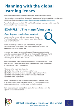 Planning with the global learning lenses