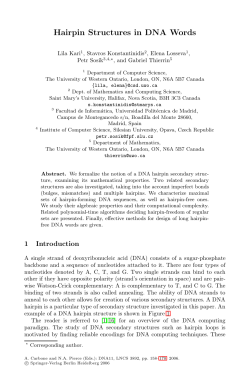 Hairpin Structures in DNA Words
