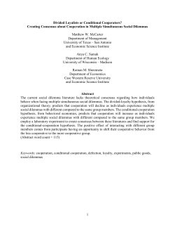 Divided Loyalists or Conditional Cooperators? Creating Consensus