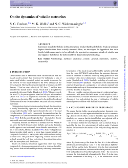 On the dynamics of volatile meteorites