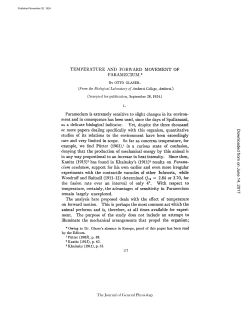 TEMPERATURE AND FORWARD MOVEMENT OF PARAMECIUM