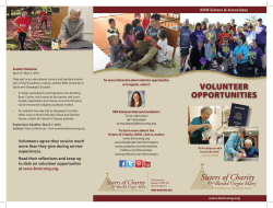 Sisters of Charity VOLUNTEER OPPORTUNITIES