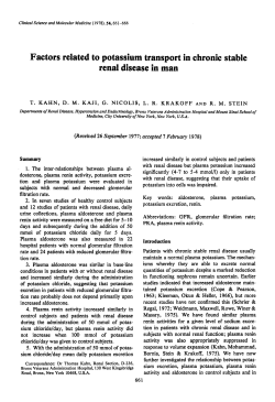 Factors Related to Potassium Transport in Chronic