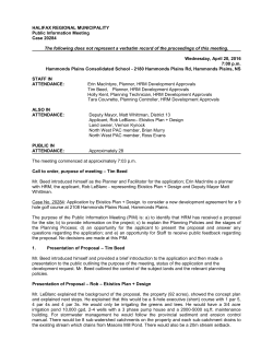 Public Information Meeting Minutes