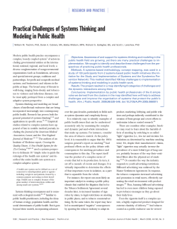 Practical challenges of systems thinking and modeling in public health
