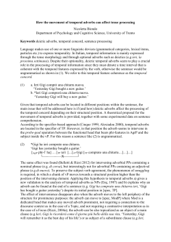 How the movement of temporal adverbs can - IGG41