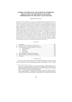 GLOBAL GOVERNANCE AND NATIONAL INTERESTS