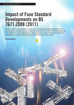 Impact of Fuse Standard Developments on BS 7671: 2008 (2011)