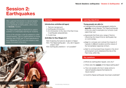 Session 2: Earthquakes