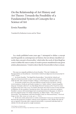 On the Relationship of Art History and Art Theory