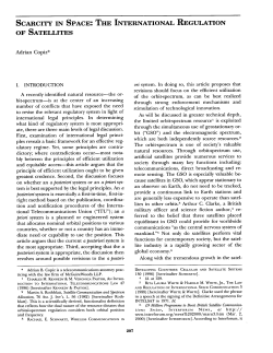 Scarcity in Space: The International Regulation of Satellites
