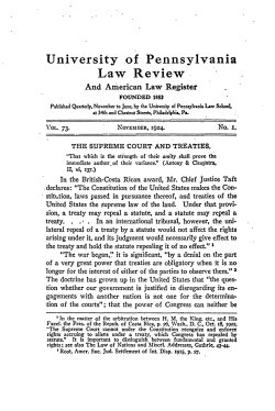 The Supreme Court and Treaties - Penn Law: Legal Scholarship