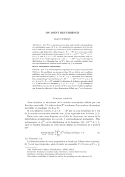 ON JOINT RECURRENCE Version abr&eacute;g&eacute;e Nous &eacute;tudions la
