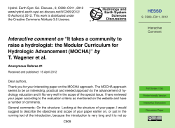 Interactive comment on &ldquo;It takes a community to raise a hydrologist