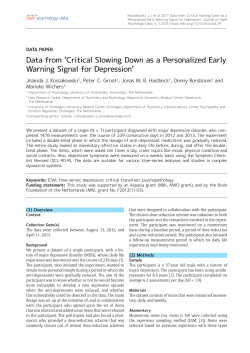 Data from `Critical Slowing - Journal of Open Psychology Data