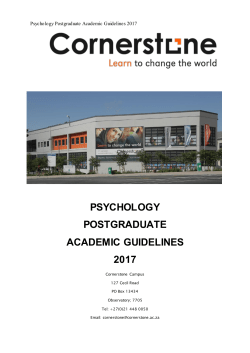 Psychology &ndash; the Postgraduate Guidelines 2017