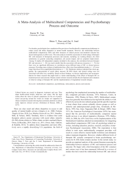A Meta-Analysis of Multicultural Competencies and Psychotherapy