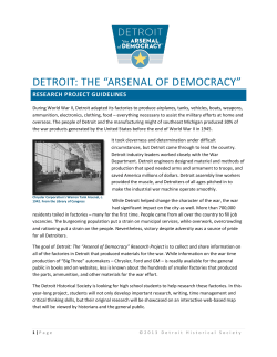 the Arsenal of Democracy - Detroit Historical Society
