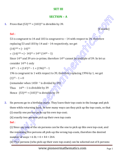 KVS Mathematics Olympiad Paper solutions Regional Level Set 3