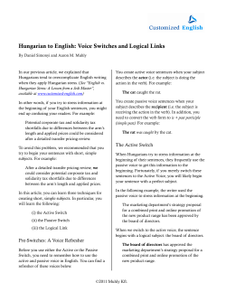 Hungarian to English. Voice Switches and Logical Links