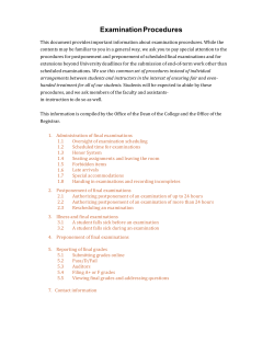 Exam Procedures - Office of the Registrar
