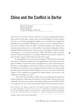 China and the Conflict in Darfur
