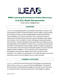 WWU Learning Environment Action Discovery (L.E.A.D.) Media