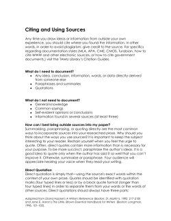 Citing and Using Sources