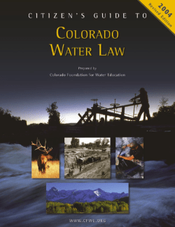 Citizen`s Guide to Colorado Water Law