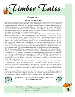 Notes From Robin October 2013