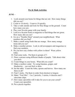 Pre K Math Activities JUNE &ndash; 1. Look around your home for things