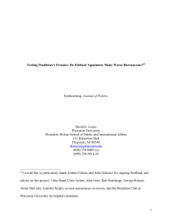 Political Appointments, Bureau Chiefs, and Federal Management