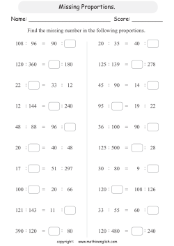 Missing Proportions.