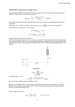 CHAPTER 37- Interference of Light Waves