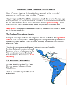 United States Foreign Policy in the Early 20th Century VUS