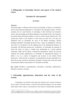 A bibliography of citizenship: theories and aspects of the modern