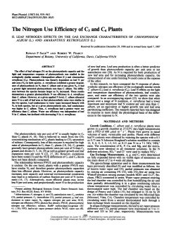 The Nitrogen Use Efficiency of C3 and C4 Plants