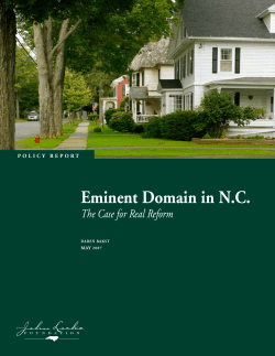 Eminent Domain in NC - John Locke Foundation