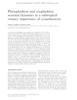Phytoplankton and zooplankton seasonal dynamics in a subtropical