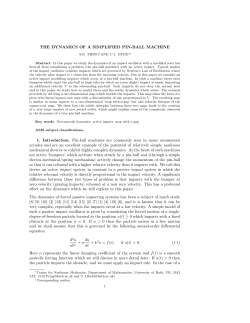 The dynamics of a simplified pin-ball machine