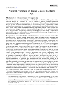 Gotthard G&uuml;nther: Natural Numbers in Trans
