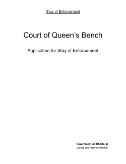 Application for Stay of Enforcement