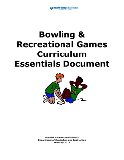 HS Bowling and Recreational Games