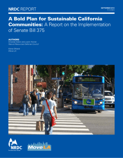 A Bold Plan for Sustainable California Communities: A